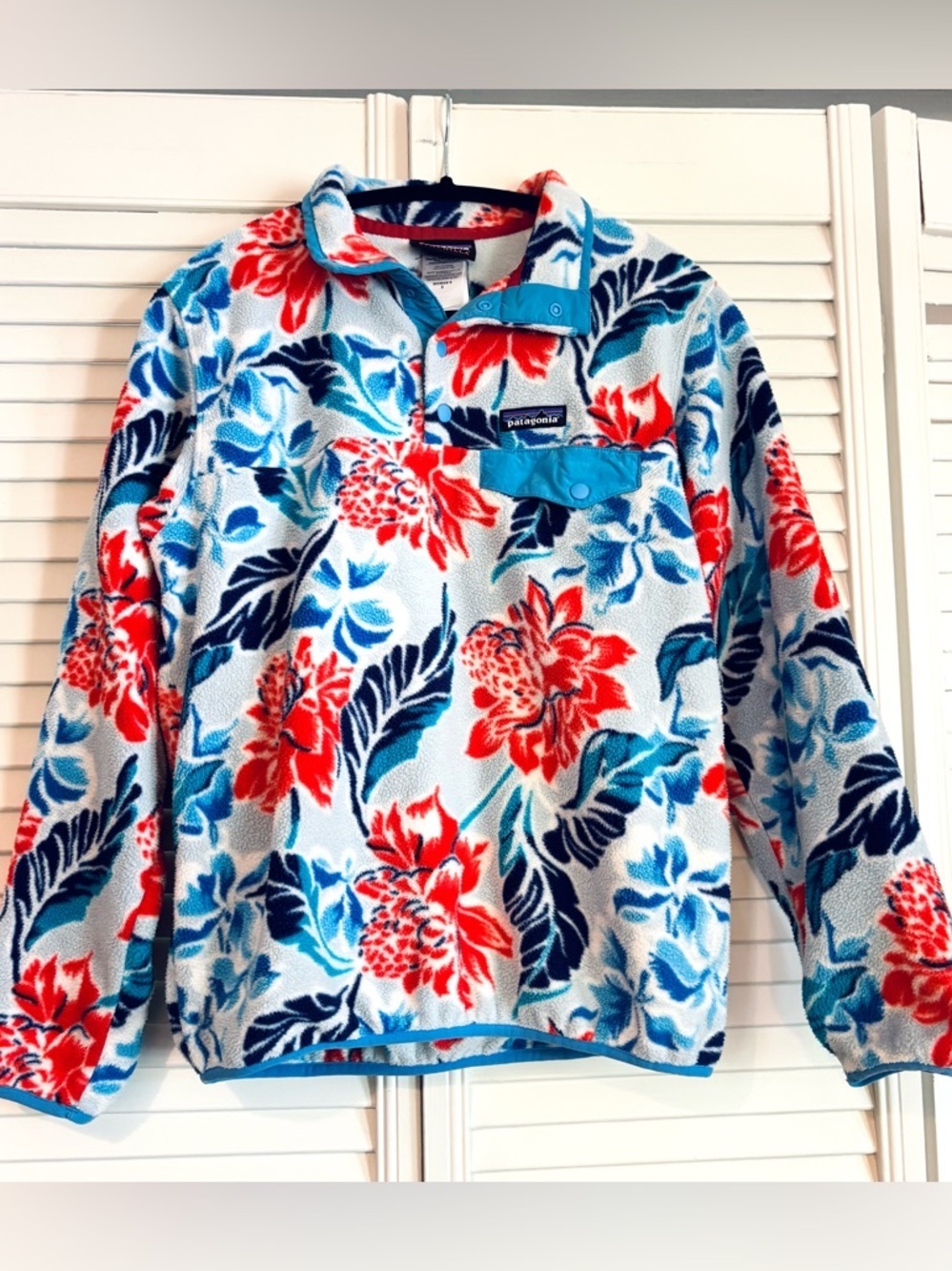 Patagonia Synchilla Snap-T Fleece Pullover in Manoa Floral Women's Small S
